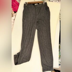 Max Studio Gray & Black Herringbone Slim pull on Trouser NWT size m